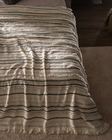 Cozy Acrylic-Polyester Double Bedspread - Ecru Earth Two-Tone Design