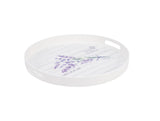 Durable Plastic Round Tray - Lavender Floral Motif