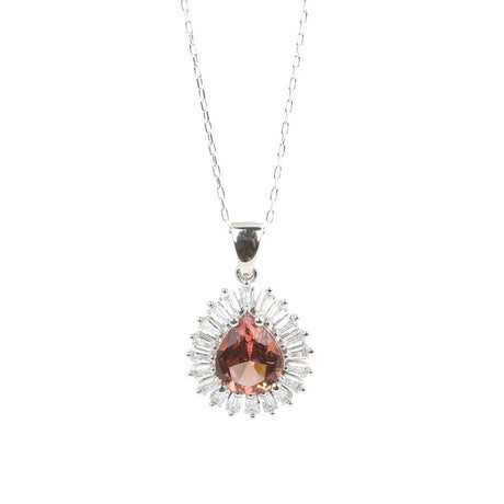 Premium Silver Zultanite Baguette Drop Necklace