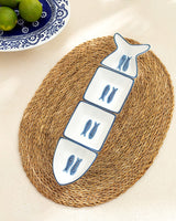 New Bone China 4-Piece Presentation Platter Set - Marine Design