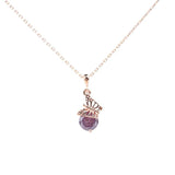 Sterling Silver Frosted Amethyst Butterfly Necklace