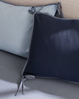 100% Cotton Single Duvet Cover Set - Washed Finish with Tie Details