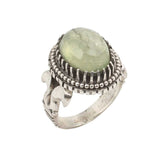 Bague Homme Ovale en Argent Sterling avec Préhnite - Pièce Audacieuse