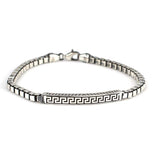 Professional 925 Sterling Silver Greek Pattern Link Bracelet