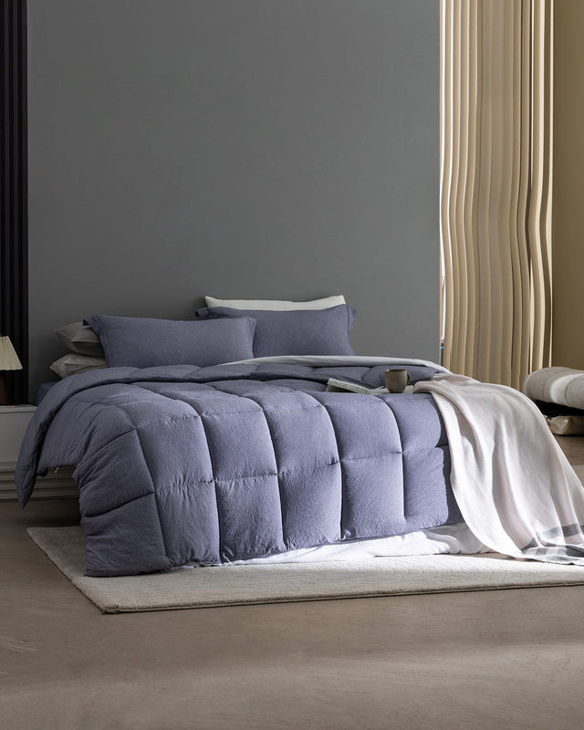 Indigo Twin Size Bedding Set - Comforter, Sheets, Pillowcase