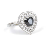 Premium Sterling Silver Heart Garnet Ring