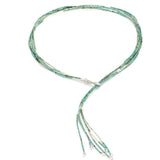 Sterling Silver Turquoise 6-Row Adjustable Necklace - Statement Piece