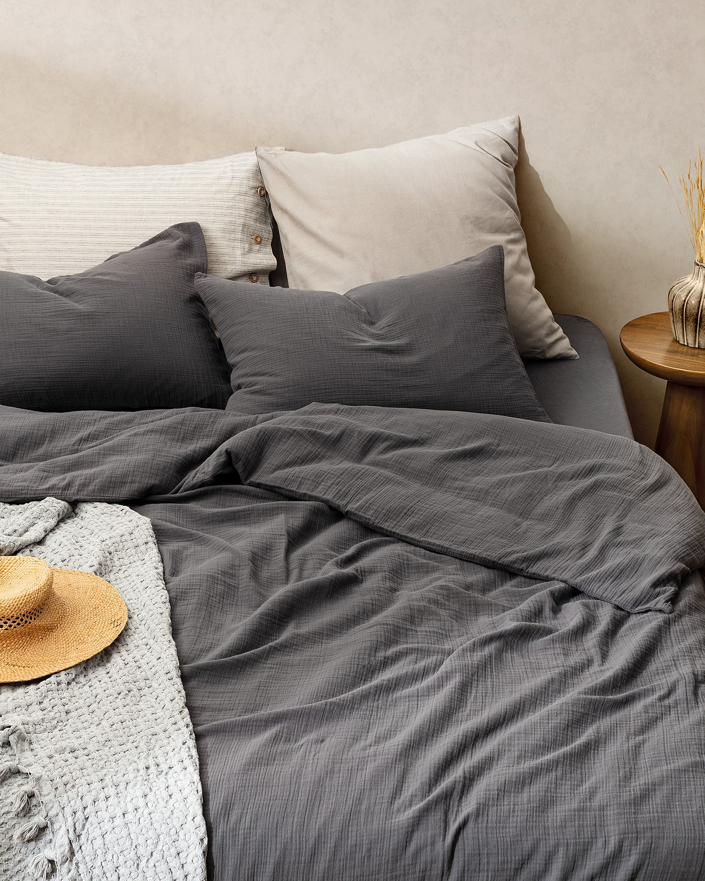 Muslin Double Bedding Set - Duvet Cover & Fitted Sheet