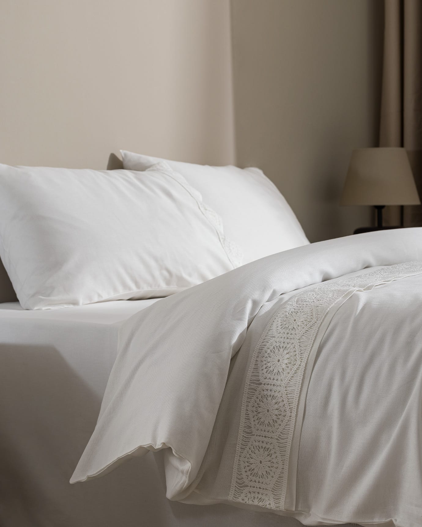 100% Cotton Double Duvet Cover Set - Classic White Chambre