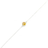 925 Sterling Silver Synthetic Citrine Infinity Bracelet