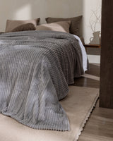 Plush Welsoft Single Polyester Blanket Grey