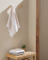 Premium 100% Cotton Face Towel - Ultra Soft & Absorbent - White & Beige