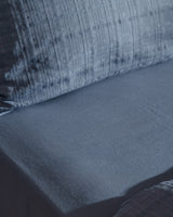 Indigo Dobby Weave 100% Cotton Family Size Duvet Cover Bedding Set