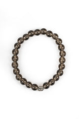 Smoky Quartz Natural Stone Bracelet with Silver Accent