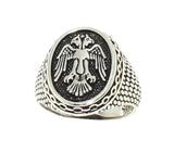 Professional Sterling Silver Double-Headed Anatolian Eagle Men's Ring