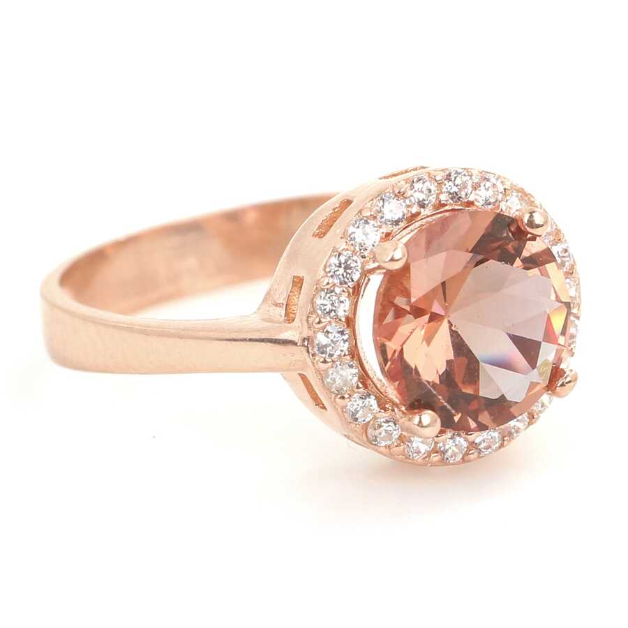 925 Sterling Silver Round Zultanite Ring with Zircon Accents