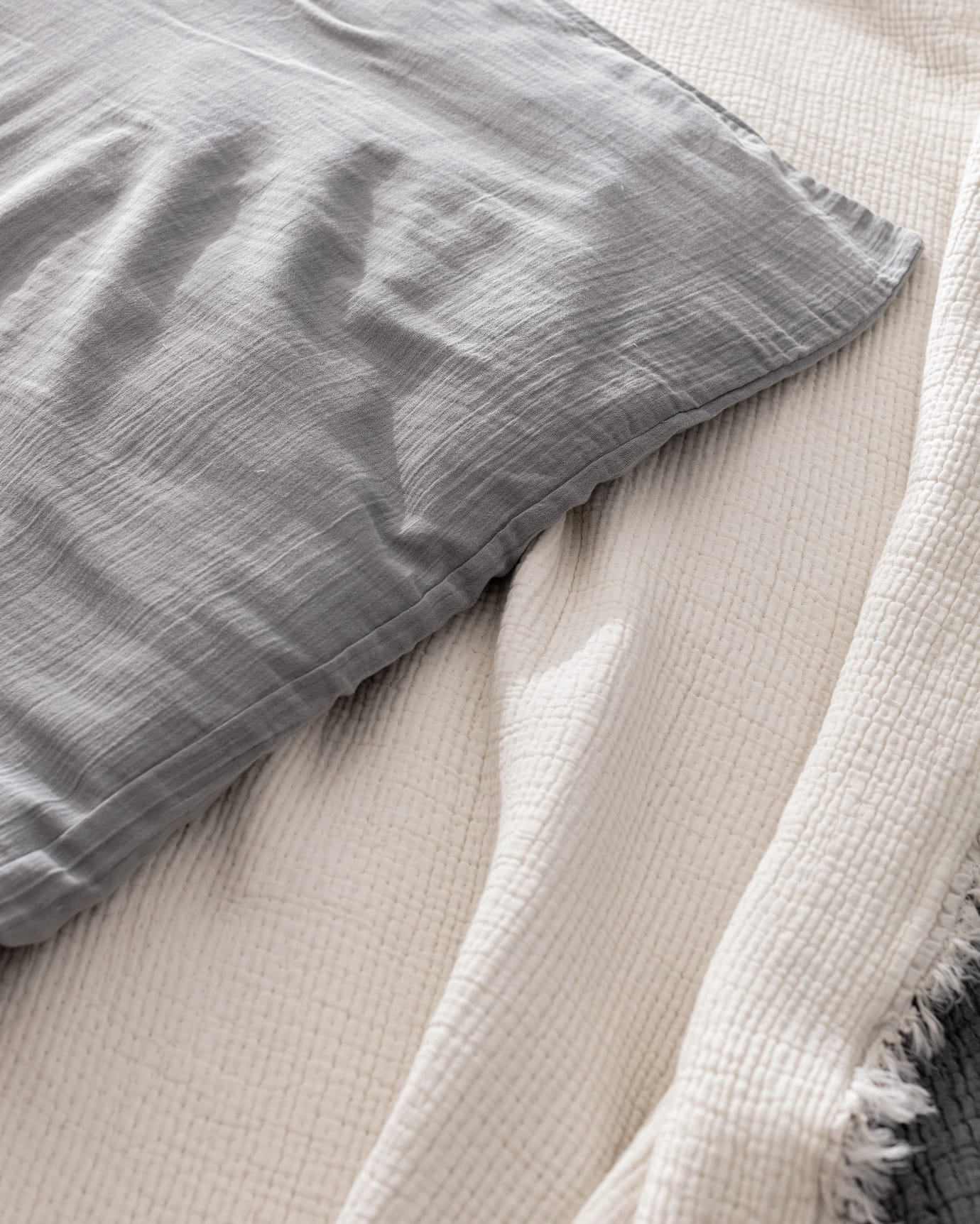 Ensemble de literie nuptiale de luxe 8 pièces - Housse de couette anthracite écru et draps