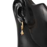 Sterling Silver Butterfly Stone Hoop Earrings