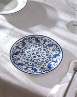 New Bone China Pasta Plate - Elegant Blue & White Serenity Pattern