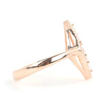 925 Sterling Silver Shuttle Model Ring with Baguette Zircon Stones