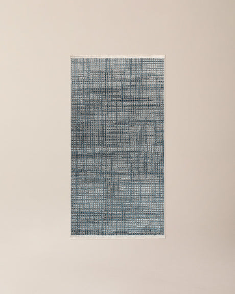Soft Polyester Area Rug - Modern Grey Crab Pattern with Fringed Edges