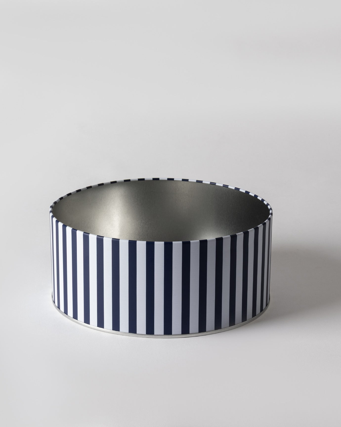 Decorative Metal Storage Box - Liana Blue & White Round Design