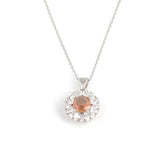 925 Sterling Silver Round Halo Zultanite & Zircon Necklace