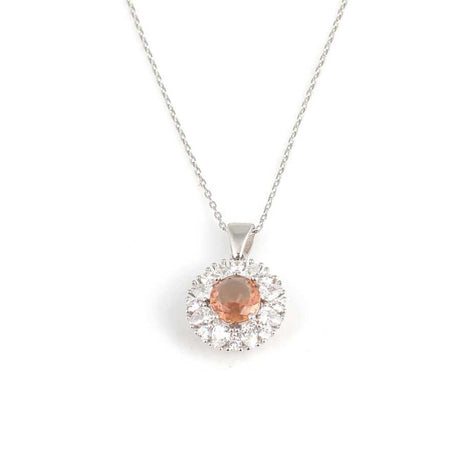 925 Sterling Silver Round Halo Zultanite & Zircon Necklace