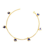 Sterling Silver Enamel Elephant Anklet - Delicate Charm Design