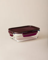 Rectangular Borosilicate Glass Food Storage Container with Lid - 650ml
