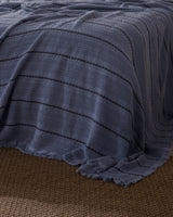 Luxury Indigo Twin Bedspread - Envelope Style Bed Cover