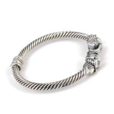 Premium Sterling Silver Mens Elephant Head Twist Bracelet
