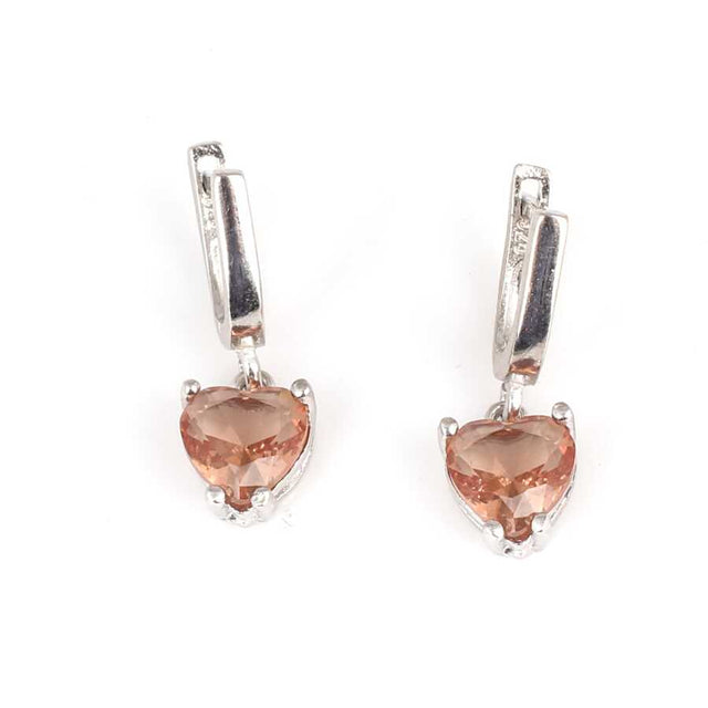 925 Sterling Silver Zultanite Heart Dangle Earrings