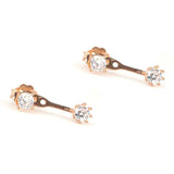 Sterling Silver Zircon Double Stone Stud Earrings
