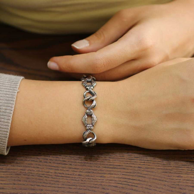 Premium 925 Sterling Silver Black Rhodium Antique Bracelet