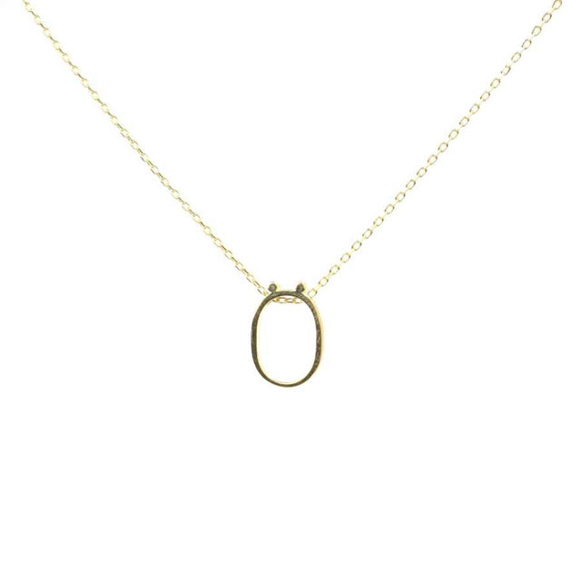 Sterling Silver 3D Letter O Initial Pendant Necklace