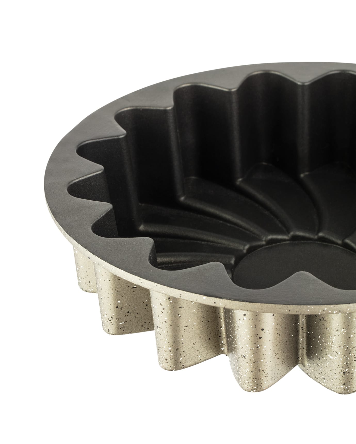 Non-Stick Fluted Cake Pan - Taupe for Easy Release Baking