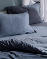 Cotton Blend Jersey Double Duvet Cover Set - Soft & Fitted Comfort