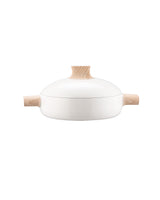 24 cm White Cooking Pot with Lid