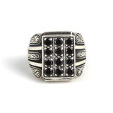 Premium Sterling Silver Black Zircon Men's Ring