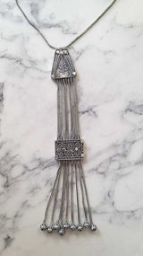 Professional Geometric Long 925 Sterling Silver Necklace