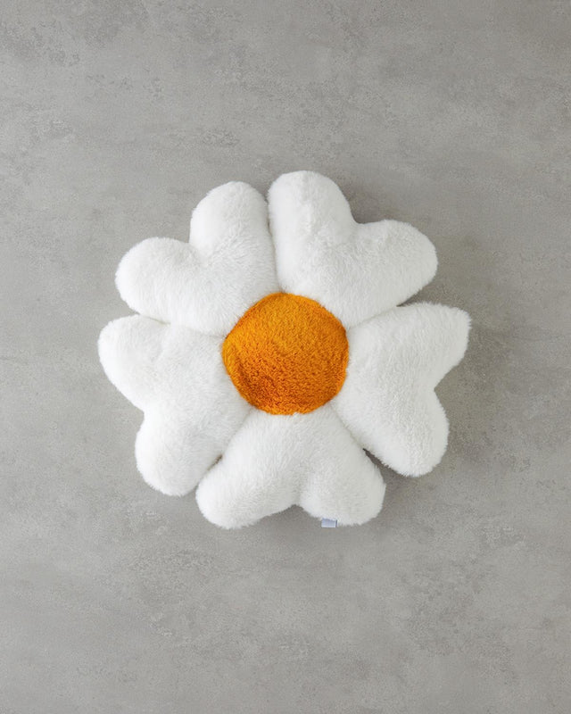 Premium Soft Plush Daisy Accent Pillow - White