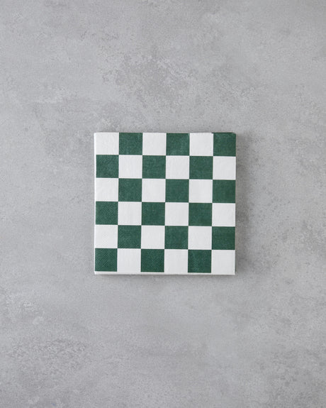 Professional Grade Dalmata Pattern Green Paper Napkins 33x33cm 20 Count