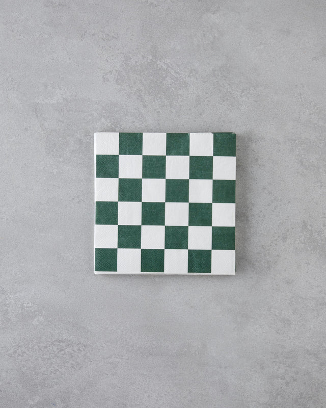 Professional Grade Dalmata Pattern Green Paper Napkins 33x33cm 20 Count