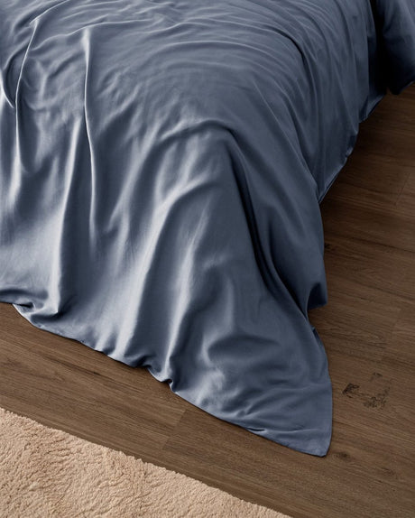 Dark Blue King Size 100% Cotton Sateen Bedding Set - TryAladdin