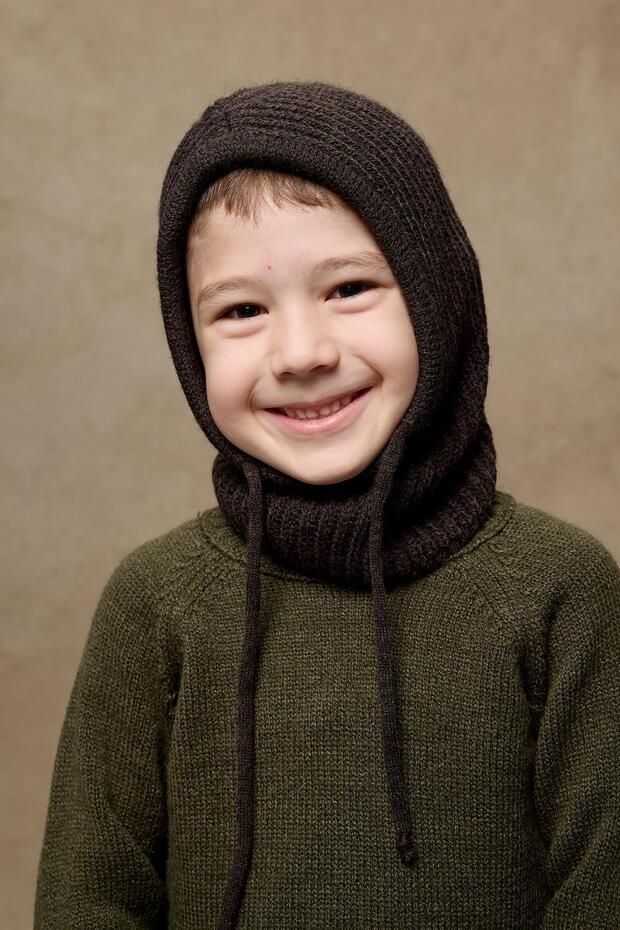 Dark Brown Tied children's Snow Balaclava - Secure Fit - TryAladdin