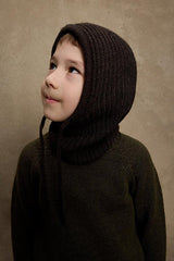 Dark Brown Tied children's Snow Balaclava - Secure Fit - TryAladdin