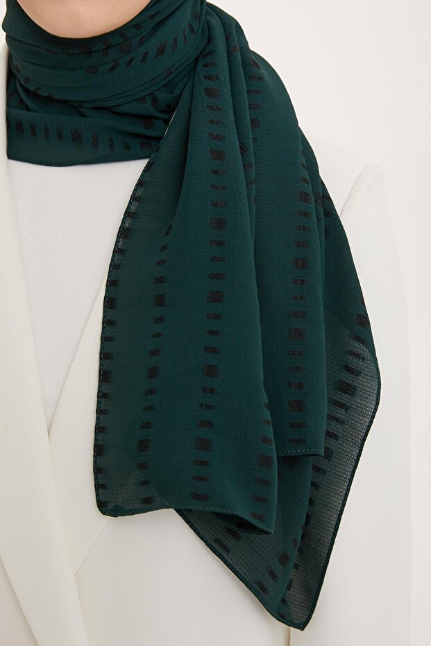 Dark Green Dotted Shawl - Breathable Viscose Blend - TryAladdin