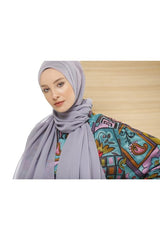 Dark Grey Crepe Chiffon Shawl - Lightweight & Elegant - TryAladdin