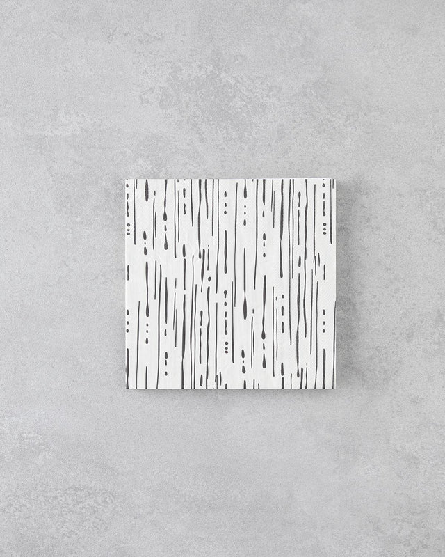 Elegant Black White Decorative Paper Napkins 33x33cm 20 Count